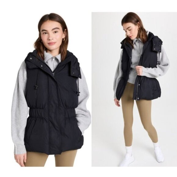 Sweaty Betty Black Hooded Formation Puffa Gilet‎ Down Vest- Sz. XS - Picture 6 of 6